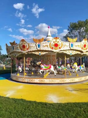 ODM Indoor 24 Seat Amusement Ride Carousel Horse Merry Go Round 23W